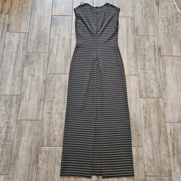 Club Monaco Ponte Knit Maxi Dress Womens Size 4 Green Stripe Keyhole Slit -  mordernwear.com
